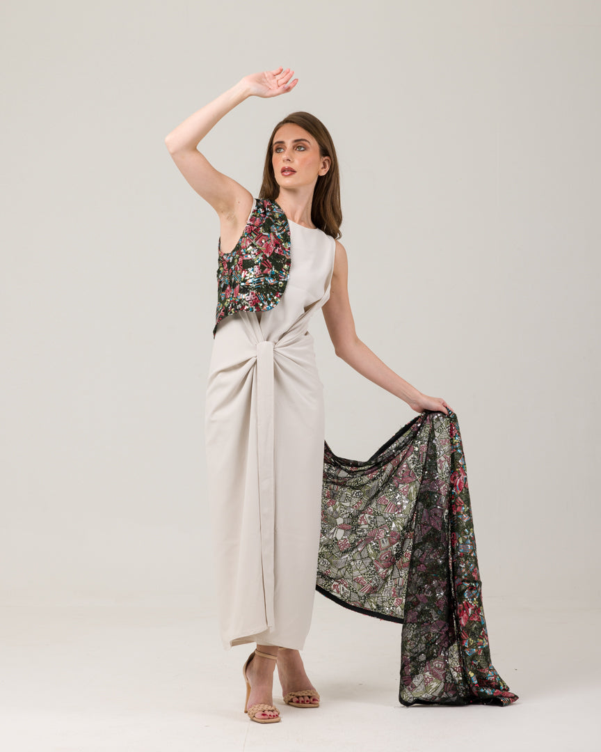 سترة سهرة وشاح أسود