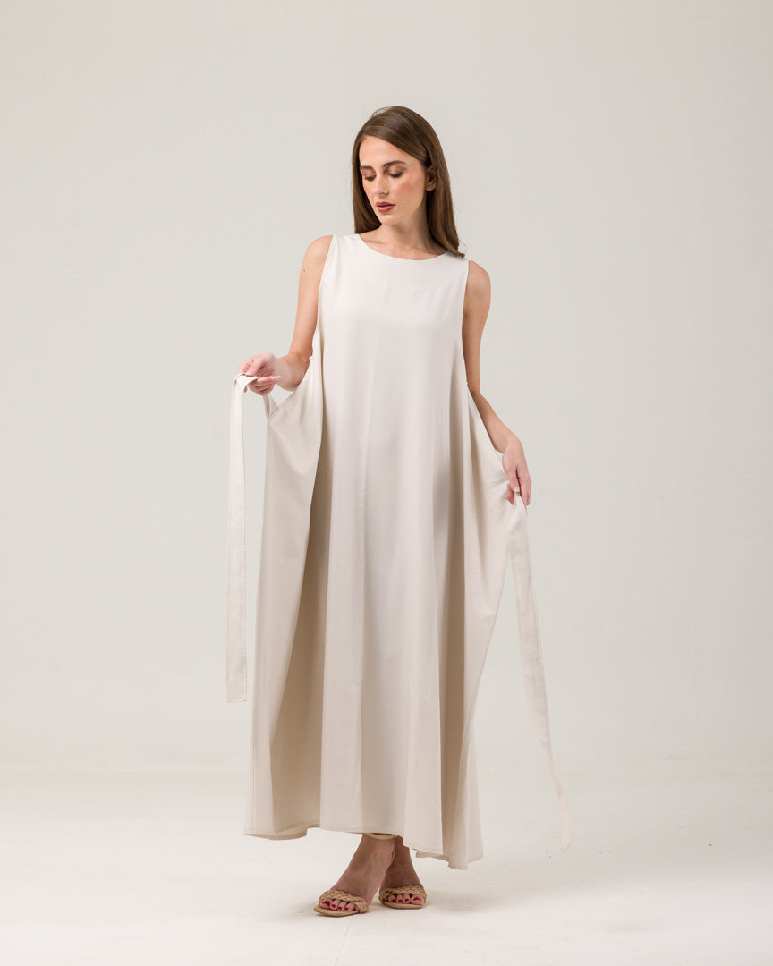 Pearl black and white abaya