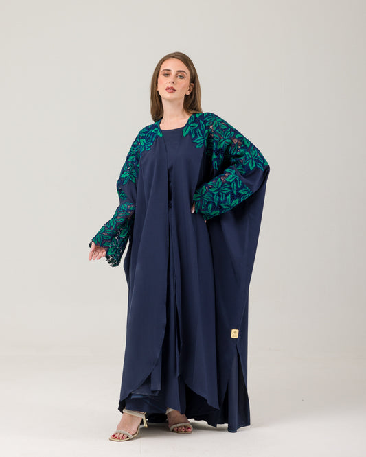 Navy Joubert lace Abaya