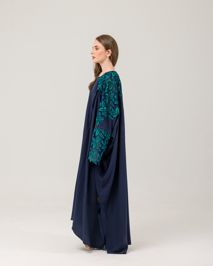 Navy Joubert lace Abaya