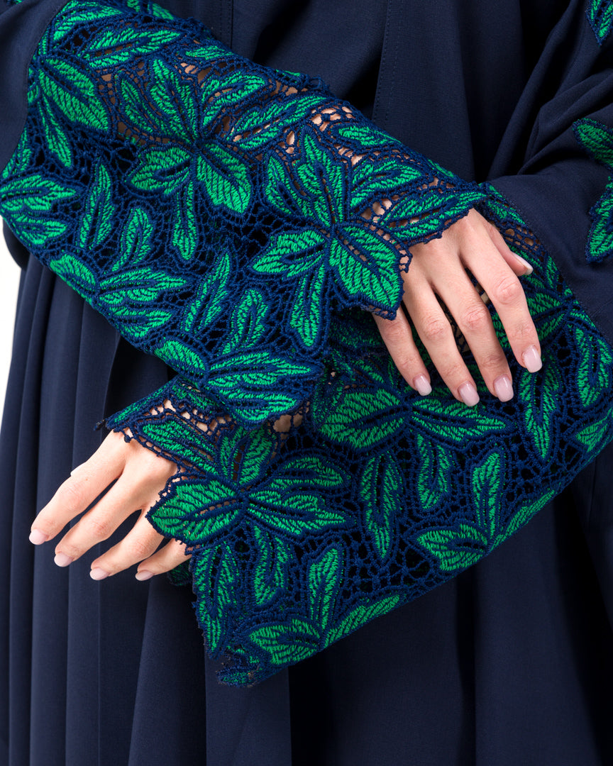Navy Joubert lace Abaya