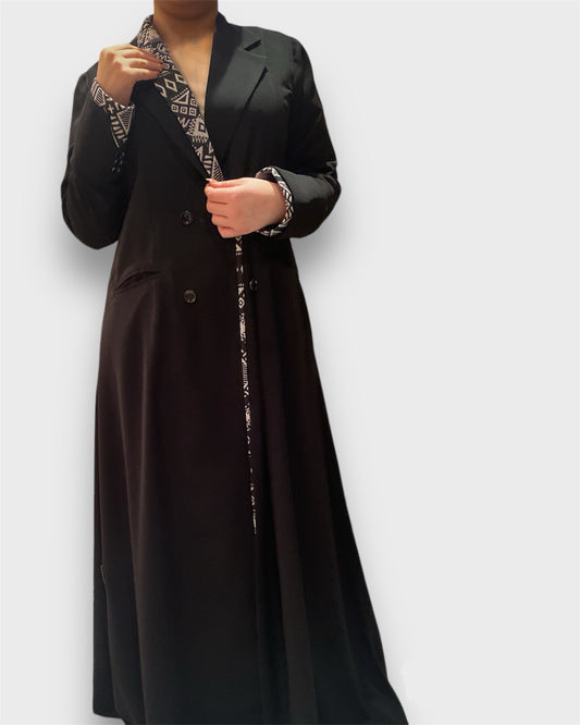 Abaya coat with white